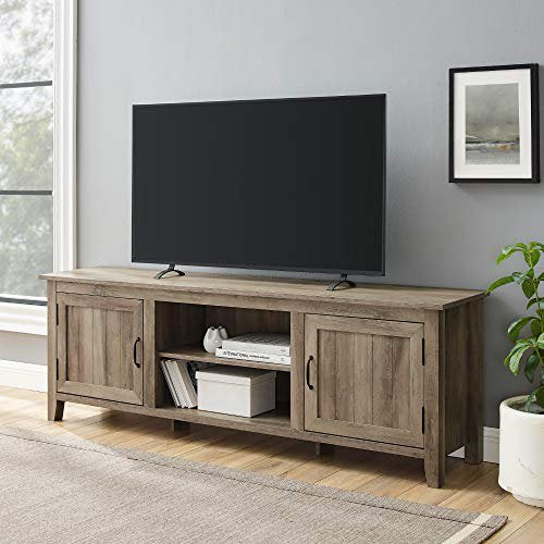 Walker Edison Ashbury Coastal Style Grooved Door TV Stand for TVs up to 80 Inches, 70 Inch, Grey Wash**New in box**