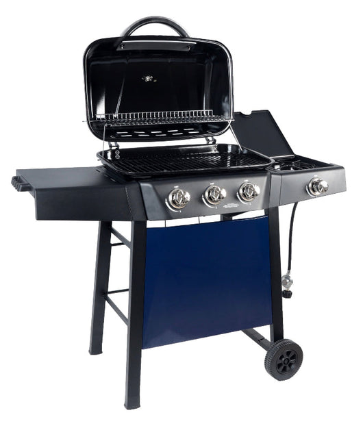 RevoAce 3-Burner LP Gas Grill with Side Burner, Blue Sapphire!! NEW IN BOX!!
