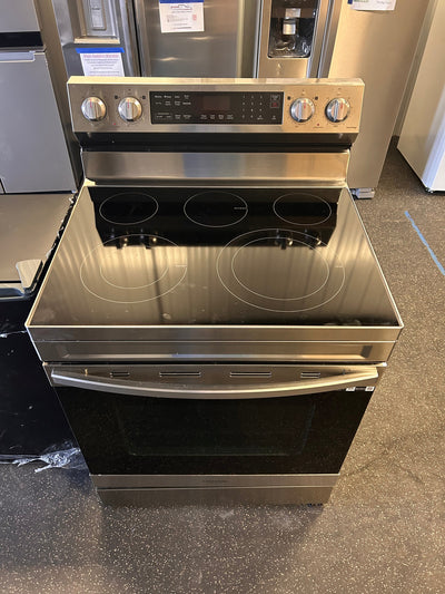 Samsung 30-in Smooth Surface 5 Elements 6.3-cu ft Self-Cleaning Air Fry Convection Oven Freestanding Electric Range (Fingerprint Resistant Stainless Steel)!  -Brand new out of the box (Power cord is not included)