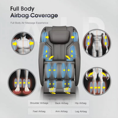 BOSSCARE Assembled Massage Chair Recliner with Zero Gravity Full Body Massage Black!  -Brand new and assembled (Has some small scratches on the back side plastic, photos shown)