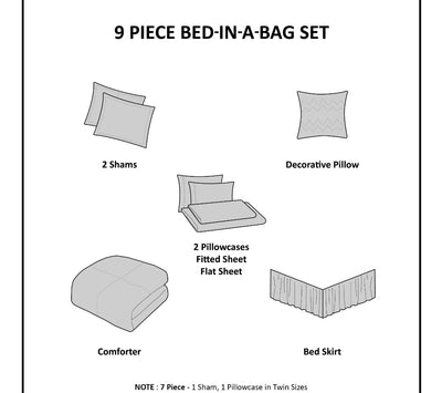 Home Essence Nepal Complete Comforter and Cotton Sheet Set, Queen! (NEW)