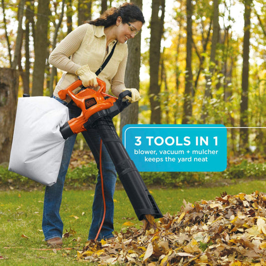 BLACK+DECKER Leaf Blower & Leaf Vacuum, 3-in-1, 12-Amp, 250-MPH, 400-CFM!! NEW IN BOX!!