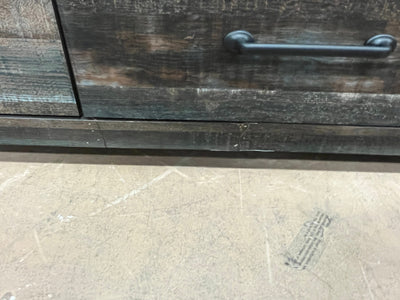 Signature Design by Ashley Drystan Rustic Industrial 6 Drawer Dresser, Weatherworn Brown!! Dresser Damaged from Shipping, Structurally Sound!!