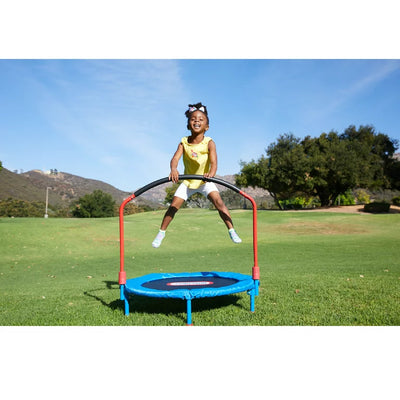 Little Tikes Easy Store 3-Foot Trampoline, with Hand Rail, Blue**New in box**