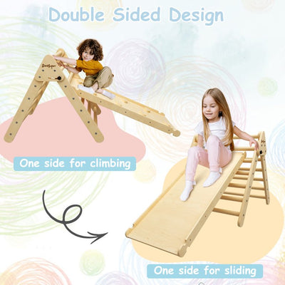 Banasuper Pikler Triangle Foldable Wooden Climbing Triangle Ladder with Ramp for Sliding Climbing Indoor Home Climber for Toddlers Children!  -Brand new in the box