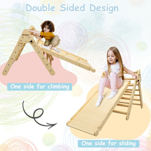 Banasuper Pikler Triangle Foldable Wooden Climbing Triangle Ladder with Ramp for Sliding Climbing Indoor Home Climber for Toddlers Children!  -Brand new in the box