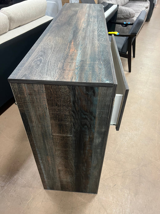 Signature Design by Ashley Drystan Rustic Industrial 6 Drawer Dresser, Weatherworn Brown!! Dresser Damaged from Shipping, Structurally Sound!!