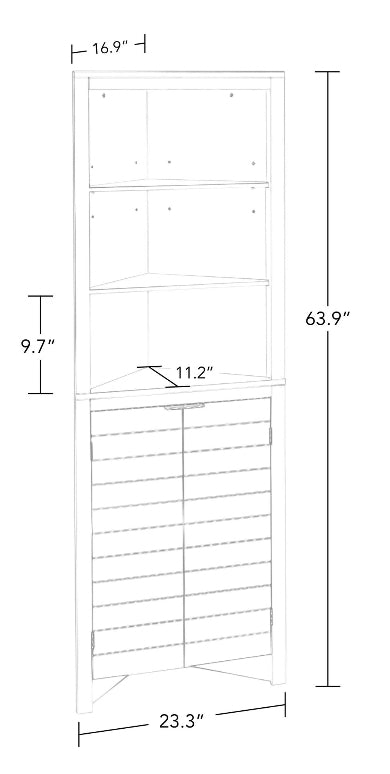 RiverRidge Home Madison Tall Corner Cabinet, Gray!! NEW IN BOX!!