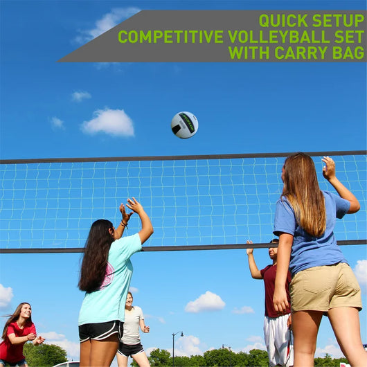 Dunlop Quick Setup Competitive Outdoor Volleyball Set, Green/Black**New in Box**