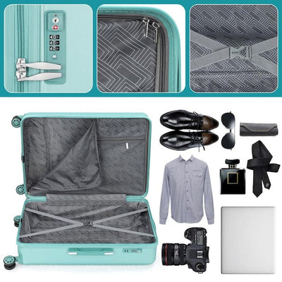 HIKOLAYAE Catalina Waves Nested Hardside Luggage Set in Elite Mint, 3 Piece - TSA Compliant- brand new set