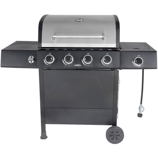 RevoAce 4-Burner Gas Grill with Side Burner, Stainless Steel & Black**New in box**