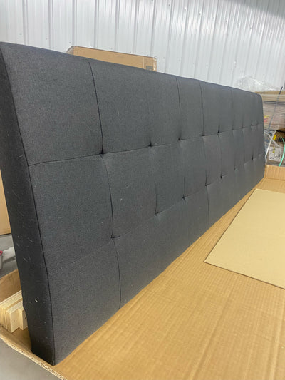!!!HANDYMAN SPECIAL!!!! Rest Haven Upholstered Square Tufted Platform Bed, King, Charcoal (was a little dirty and not sure if all base pieces are there, Headboard is perfect though)