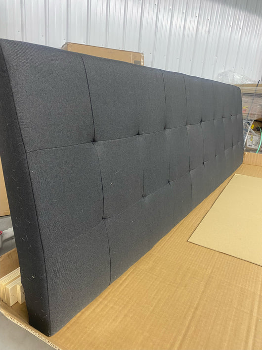 !!!HANDYMAN SPECIAL!!!! Rest Haven Upholstered Square Tufted Platform Bed, King, Charcoal (was a little dirty and not sure if all base pieces are there, Headboard is perfect though)