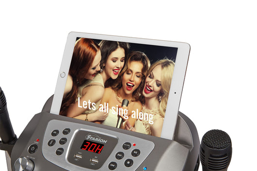 Starion KS829-B Bluetooth Karaoke Machine l Pedestal Design w/Light Show l Two Karaoke Microphones**New in box**