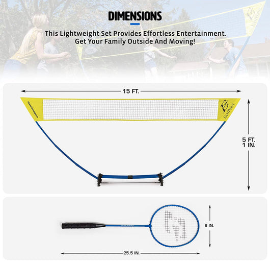 EastPoint Sports Badminton Sets Outdoor Games – Easy Setup Badminton, 4-Way Badminton, and Badminton Racket & Shuttlecock Sets- NEW IN BOX!!!