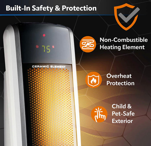 Lasko 5586 Digital Ceramic Tower Heater with Remote, Dark Grey- NEW IN BOX!!!