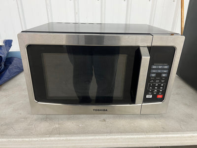 TOSHIBA Stainless Steel Countertop Microwave Oven, 1.2 Cu Ft with 12.4" Turntable, Smart Humidity Sensor with 12 Auto Menus, Mute Function & ECO Mode, Easy Clean Interior, Stainless Steel & 1100W! - NEW!