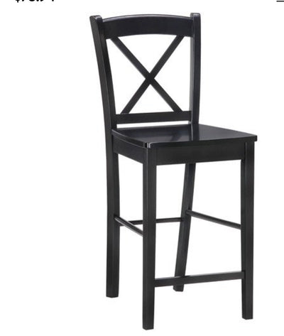 Linon Black X Back Stool Crafted from Vietnamese Mahogany Wood (new in the box)