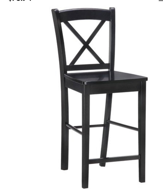 Linon Black X Back Stool Crafted from Vietnamese Mahogany Wood (new in the box)