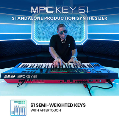 AKAI Professional MPC Key 61, Standalone Music Production Synthesizer Keyboard with Touch Screen, 16 Drum Pads, 20+ Sound Engines, Semi Weighted Keys!! NEW IN BOX!!