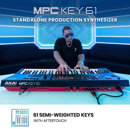 AKAI Professional MPC Key 61, Standalone Music Production Synthesizer Keyboard with Touch Screen, 16 Drum Pads, 20+ Sound Engines, Semi Weighted Keys!! NEW IN BOX!!