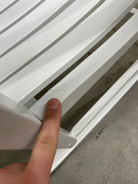 Mainstays Outdoor Wood Porch Rocking Chair, White Color, Weather Resistant Finish**New and assembled,cracked from shipping**
