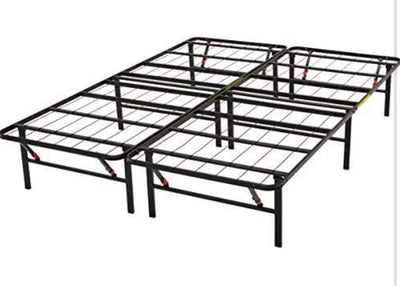 Amazon Basics Foldable Metal Platform Bed Frame with Tool Free Setup, 14 Inches High, Full, Black**New,dented from shipping**