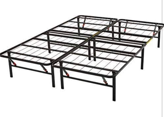 Amazon Basics Foldable Metal Platform Bed Frame with Tool Free Setup, 14 Inches High, Full, Black**New,dented from shipping**