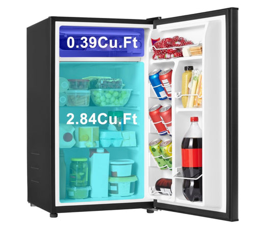Galanz 3.3 Cu ft Single Door Mini Fridge, Black Estar- NEW OUT OF BOX
