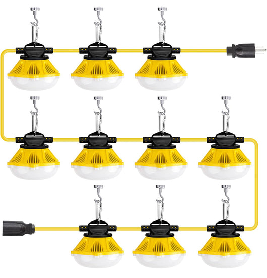 !!REDUCED!! Aluminum Housing Summstar LED Construction String Lights, 100ft 200W 20000lm String Work Light, Temporary Lights 3-Prong!! LIGHTLY USED, WORKS GREAT!!