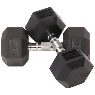 BalanceFrom Rubber Encased Hex Dumbbells, 30 lbs Pair, Black**New in Box**
