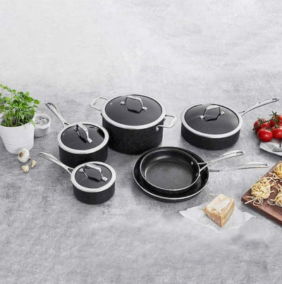 J.A. Henckels International Capri Granitium 10-Piece Non-Stick Cookware, Black- NEW IN BOX!!!!