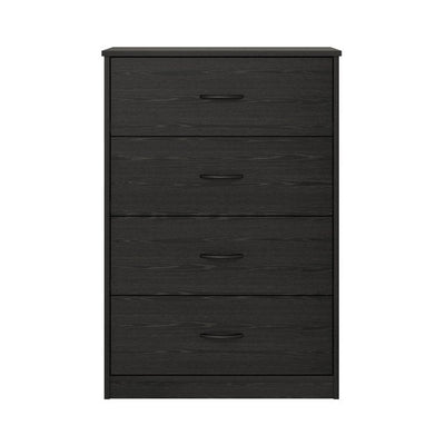 Mainstays 4-Drawer Dresser, Black Oak  **New chipped edges from shipping**
