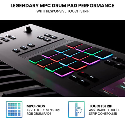 AKAI Professional MPC Key 61, Standalone Music Production Synthesizer Keyboard with Touch Screen, 16 Drum Pads, 20+ Sound Engines, Semi Weighted Keys!! NEW IN BOX!!