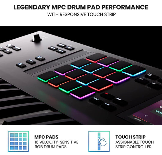 AKAI Professional MPC Key 61, Standalone Music Production Synthesizer Keyboard with Touch Screen, 16 Drum Pads, 20+ Sound Engines, Semi Weighted Keys!! NEW IN BOX!!