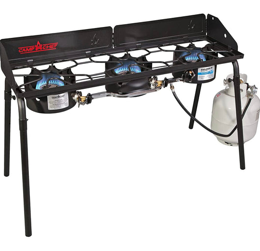 Camp Chef Explorer 3X Three-Burner Stove, Cooking Surface 14 in. x 49 in.**new in box**