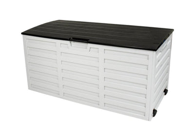 Stout Stuff 70 Gallon Outdoor Storage Box with Wheels- NEW AND ASSEMBLED (minor crack on lid, still functional!)