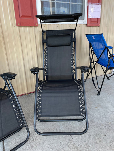Used zero gravity outdoor lounge chairs in black!