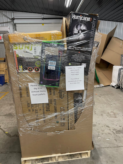 Jumbo huge liquidation pallet- over 7 ft tall ! Pallet number 8809
