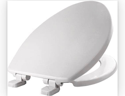 MAYFAIR 1880SLOW 000 Caswell Toilet Seat will Slowly Close and Never Loosen, ELONGATED, Long Lasting Plastic, White**new in box**