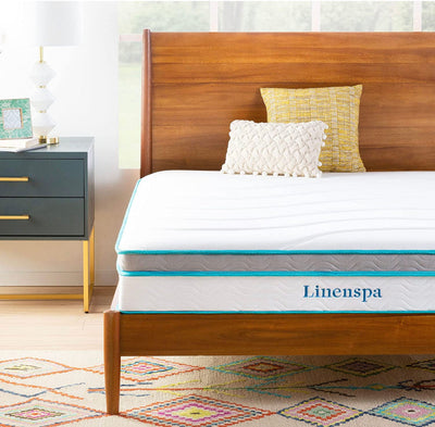 LINENSPA 10 Inch Memory Foam and Innerspring Hybrid Mattress – Queen Mattress – Bed in a Box – Medium Feel Mattress- new in the box