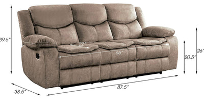 Lexicon Warrenton Faux Suede Manual Double Reclining Sofa, 87.5" W, Brown!  -Brand new out of the box