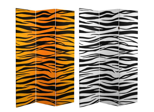 Oriental Furniture 6 ft. Tall Tiger Print Canvas Room Divider - 3 Panel- NEW IN BOX!!!