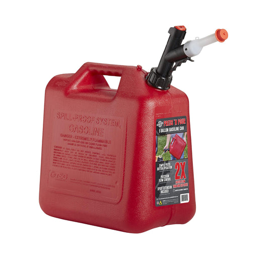 GARAGE BOSS GB351 Briggs and Stratton Press 'N Pour Gas Can, 5 gallon, Red**New in box**