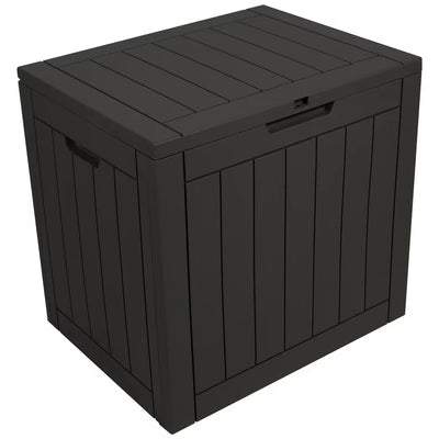 Stout Stuff 31 Gallons Square Plastic Deck Box, Dark Brown/Black**New and assembled**