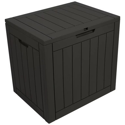 Stout Stuff 31 Gallons Square Plastic Deck Box, Dark Brown/Black**New and assembled**