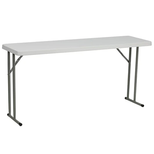 Flash Furniture 5-Foot Granite White Plastic Folding Training Table**New,small dent from shipping**