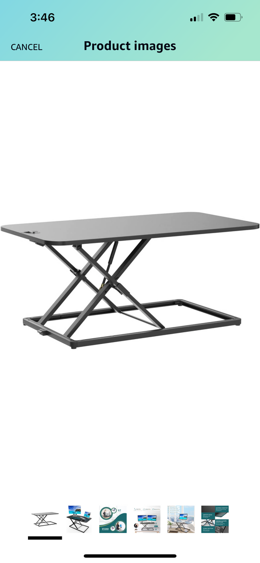 SMUG Converter Adjustable Height Riser, Sit Stand Desk Dual Monitor and Laptop Workstation, 31in, Black- NEW IN BOX! (Minor damage from shipping)