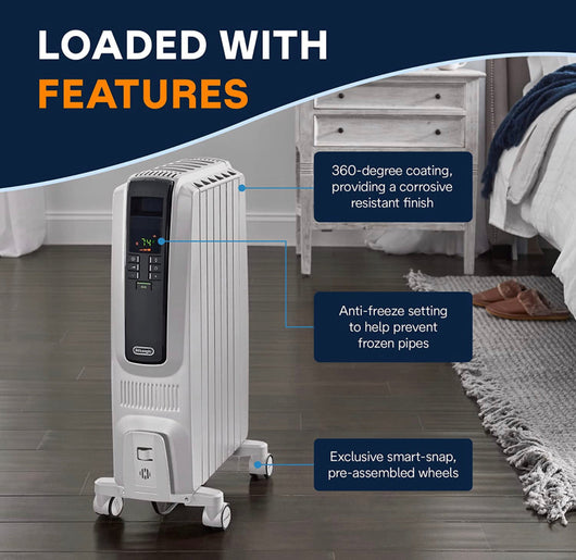 De'Longhi DeLonghi TRD40615E Full Room Radiant Heater, 27.20 x 15.80 x 9.20, White- NEW OUT OF BOX!!!