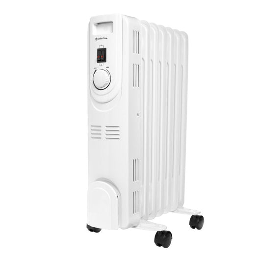 Comfort Zone 1200W, Electric Oil-Filled Radiant Portable Heater, White**New in Box**